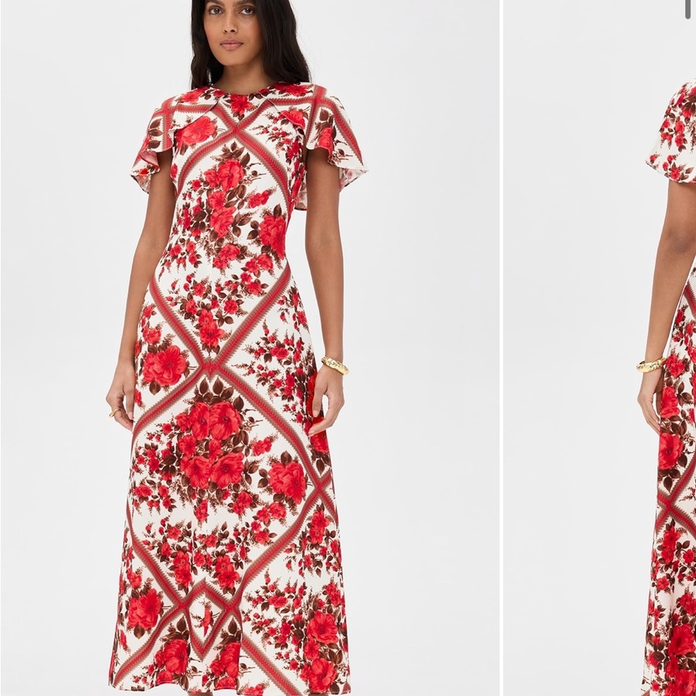 Hill House Red and White Floral Maxi Dress